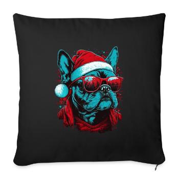 Xmas Santa French - Sofa pillowcase 17,3'' x 17,3'' (45 x 45 cm) - black - Front