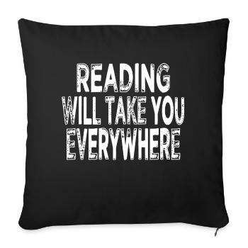 Book Keeper Gift Feminine Book Children - Sofa pillowcase 17,3'' x 17,3'' (45 x 45 cm) - black - Front