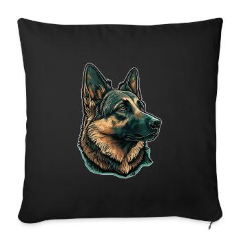 Berger allemand - Housse de coussin décorative 45 x 45 cm - noir - Devant