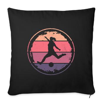 Footballer Girls Football Player Football Player - Sofa pillowcase 17,3'' x 17,3'' (45 x 45 cm) - black - Front