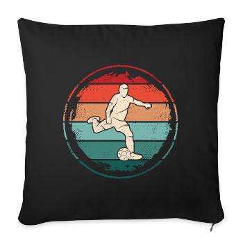 Fußballer Fußballtrainer Retro Fußballspieler - Sofakissenbezug 45 x 45 cm - Schwarz - Vorne