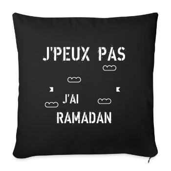J Peux pas j ai Ramadan - Housse de coussin décorative 45 x 45 cm - noir - Devant