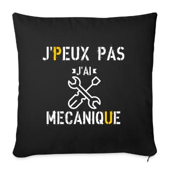J Peux Pas J ai Mécanique - Housse de coussin décorative 45 x 45 cm - noir - Devant