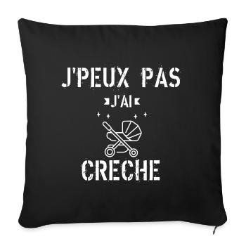 J Peux Pas J ai Crèche - Housse de coussin décorative 45 x 45 cm - noir - Devant