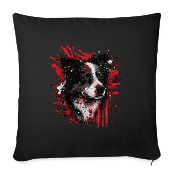 Border Collie - Sofa pillowcase 17,3'' x 17,3'' (45 x 45 cm) - black - Front