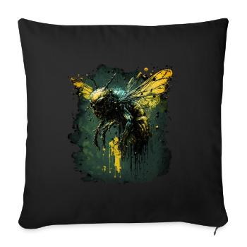 Gruselige Zombie Horrorbiene - Sofakissenbezug 45 x 45 cm - Schwarz - Vorne