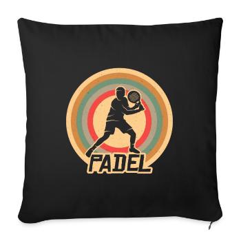 Joueur de Padel Joueur de Tennis Vintage Garçons Padel - Housse de coussin décorative 45 x 45 cm - noir - Devant