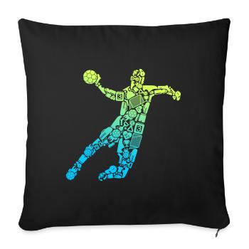 Handball Player Handball Symbols Handball Player - Sofa pillowcase 17,3'' x 17,3'' (45 x 45 cm) - black - Front