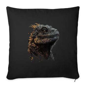 Bartagame - Sofakissenbezug 45 x 45 cm - Schwarz - Vorne