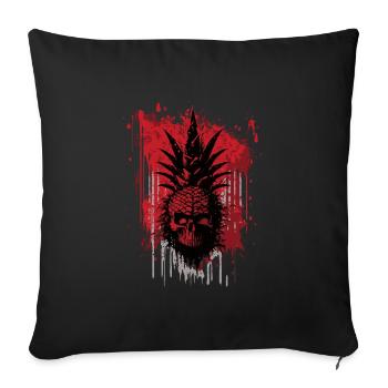 Creepy pineapple fruit - Sofa pillowcase 17,3'' x 17,3'' (45 x 45 cm) - black - Front