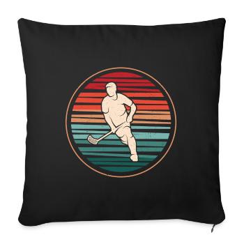 Floorball Player Floorballer Boys Floorball - Sofa pillowcase 17,3'' x 17,3'' (45 x 45 cm) - black - Front