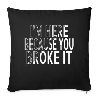 Baseball Sweatshirt Jokes Funny Quote Tuning - Sofa pillowcase 17,3'' x 17,3'' (45 x 45 cm) - black - Front