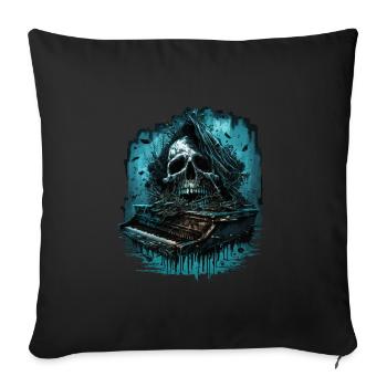 Horrorklavier - Sofakissenbezug 45 x 45 cm - Schwarz - Vorne