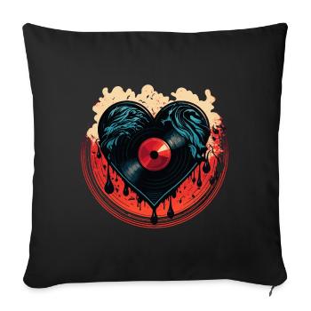 Records Love - Sofa pillowcase 17,3'' x 17,3'' (45 x 45 cm) - black - Front