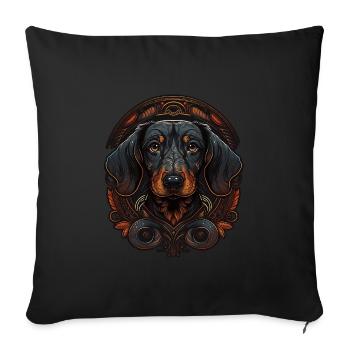 Dachshund Art - Sofa pillowcase 17,3'' x 17,3'' (45 x 45 cm) - black - Front