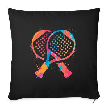 Padel Tennis Padel Raquette Filles Padel - Housse de coussin décorative 45 x 45 cm - noir - Devant