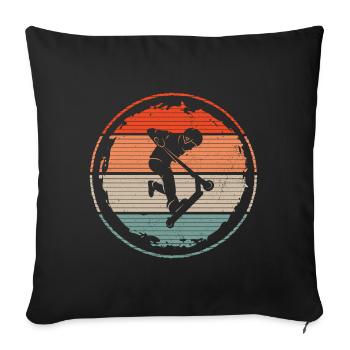 Kick Scooter Tricks Retro Boys Stunt Scooter - Sofa pillowcase 17,3'' x 17,3'' (45 x 45 cm) - black - Front