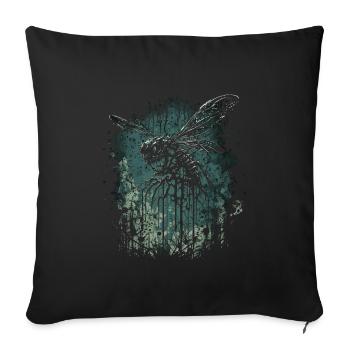Gruselige Horror Libelle - Sofakissenbezug 45 x 45 cm - Schwarz - Vorne