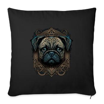 Pug Dog Art - Sofa pillowcase 17,3'' x 17,3'' (45 x 45 cm) - black - Front
