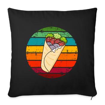 Kebab Shawarma Kebab Grill - Sofa pillowcase 17,3'' x 17,3'' (45 x 45 cm) - black - Front