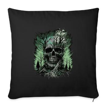 Forêt de crânes - Housse de coussin décorative 45 x 45 cm - noir - Devant