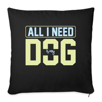 Hundetrainerin dog Hund 2023 - Sofakissenbezug 45 x 45 cm - Schwarz - Vorne