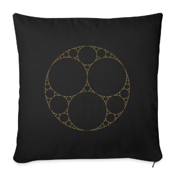 Apollonian Gasket Math Fractal Sacred Gold - Sofa pillowcase 17,3'' x 17,3'' (45 x 45 cm) - black - Front
