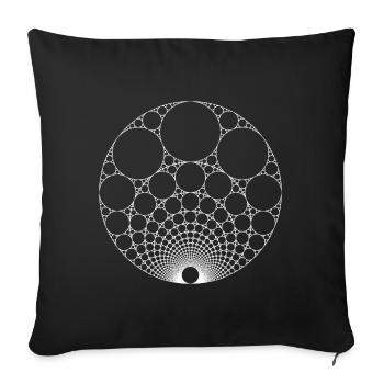 White Nested Apollonian Gasket Math Fractal - Sofa pillowcase 17,3'' x 17,3'' (45 x 45 cm) - black - Front