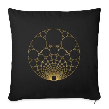 Gold Nested Apollonian Gasket Math Fractal Sacred - Sofa pillowcase 17,3'' x 17,3'' (45 x 45 cm) - black - Front