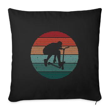 Kick Scooter Vintage Scooter Driver Stunt Scooter - Sofa pillowcase 17,3'' x 17,3'' (45 x 45 cm) - black - Front