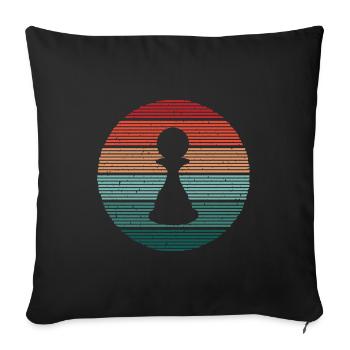 Chess Player Vintage Chess Pieces Chess Player - Sofa pillowcase 17,3'' x 17,3'' (45 x 45 cm) - black - Front