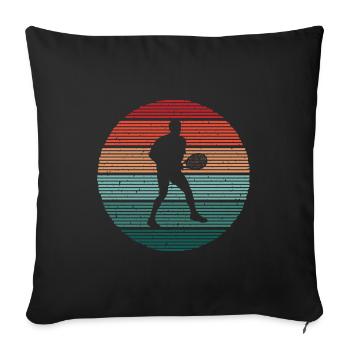 joueur de tennis coach de tennis vintage tennis - Housse de coussin décorative 45 x 45 cm - noir - Devant