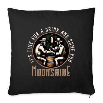 Moonshine Moonshiners Whiskey Liebhaber - Sofakissenbezug 45 x 45 cm - Schwarz - Vorne