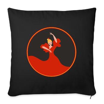 Danseur de flamenco 2 - Housse de coussin décorative 45 x 45 cm - noir - Devant