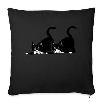 Cats - Sofa pillowcase 17,3'' x 17,3'' (45 x 45 cm) - black - Front