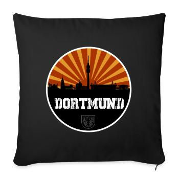 Dortmund Skyline Retro - Sofa pillowcase 17,3'' x 17,3'' (45 x 45 cm) - black - Front