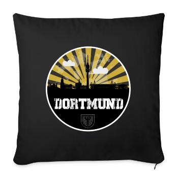Match à domicile Dortmund Skyline - Housse de coussin décorative 45 x 45 cm - noir - Devant