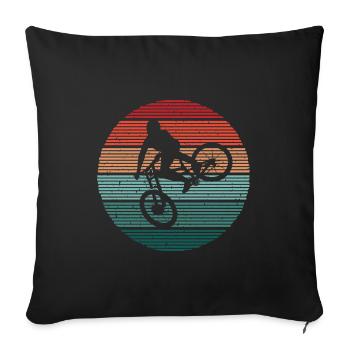 VTT Fahrrad Vintage Mountainbike - Housse de coussin décorative 45 x 45 cm - noir - Devant