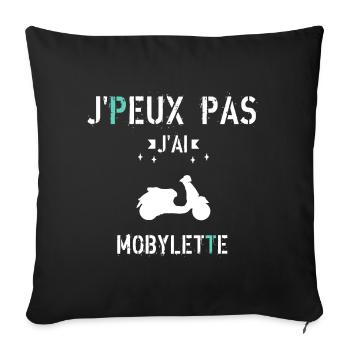 J Peux Pas J Ai Mobylette - Housse de coussin décorative 45 x 45 cm - noir - Devant
