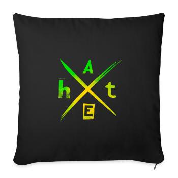 H A T E hate - Sofa pillowcase 17,3'' x 17,3'' (45 x 45 cm) - black - Front
