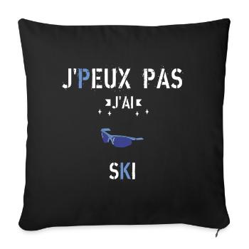 J Peux Pas J Ai Ski - Housse de coussin décorative 45 x 45 cm - noir - Devant