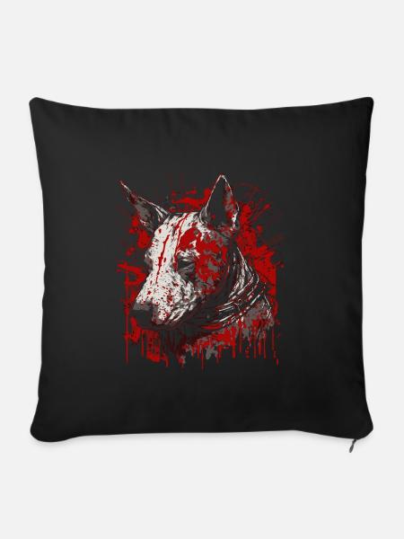 Bullterrier - Sofakissenbezug 45 x 45 cm - Schwarz