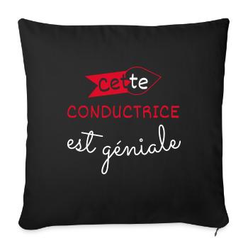 Conductrice Génial cadeau - Housse de coussin décorative 45 x 45 cm - noir - Devant