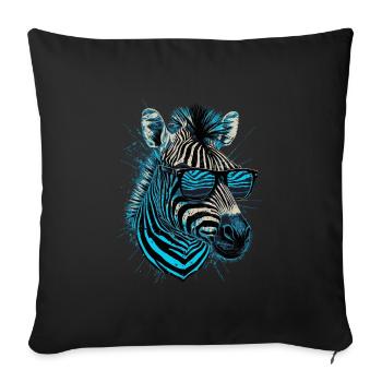 Cooles Zebra - Sofakissenbezug 45 x 45 cm - Schwarz - Vorne