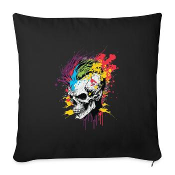 Rainbow Zombie Skull - Sofa pillowcase 17,3'' x 17,3'' (45 x 45 cm) - black - Front
