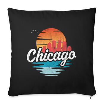 Chicago - Housse de coussin décorative 45 x 45 cm - noir - Devant