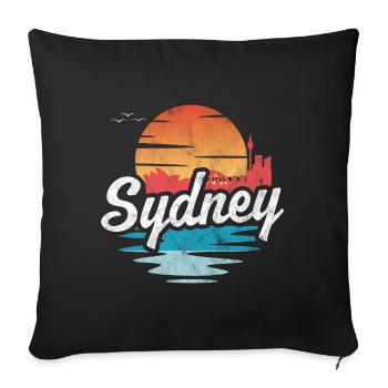 Sydney - Sofa pillowcase 17,3'' x 17,3'' (45 x 45 cm) - black - Front