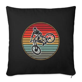 Mountain Bike Bike Cyclist Mountain Bike - Sofa pillowcase 17,3'' x 17,3'' (45 x 45 cm) - black - Front