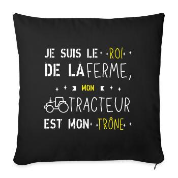 Tracteur agricole - Housse de coussin décorative 45 x 45 cm - noir - Devant