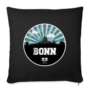 L’heure bleue de Bonn Skyline - Housse de coussin décorative 45 x 45 cm - noir - Devant